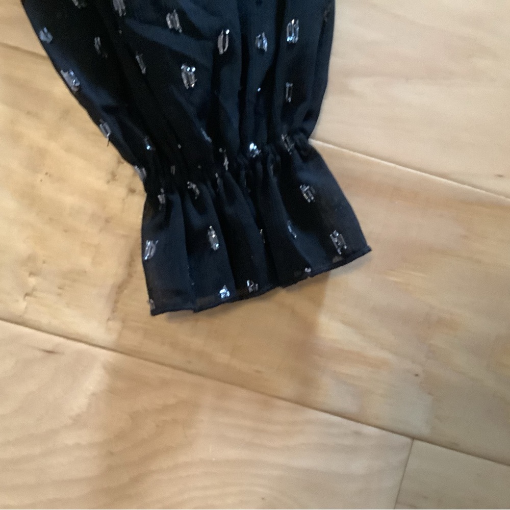 LOFT Black Blouse with Silver Embellishments - Picture 6 of 7